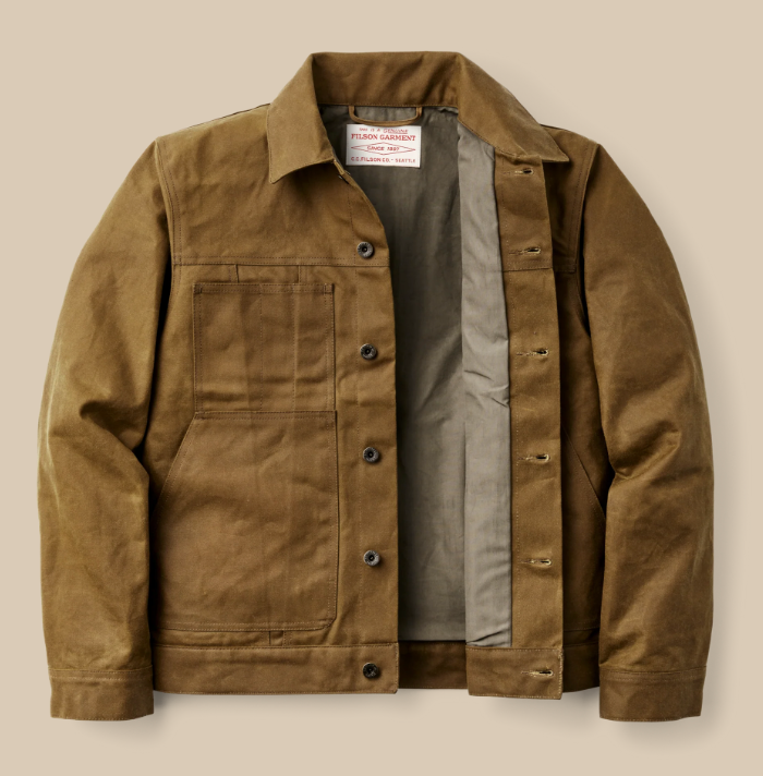 Filson Mens Short Lined Tin Cloth Cruiser Jacket