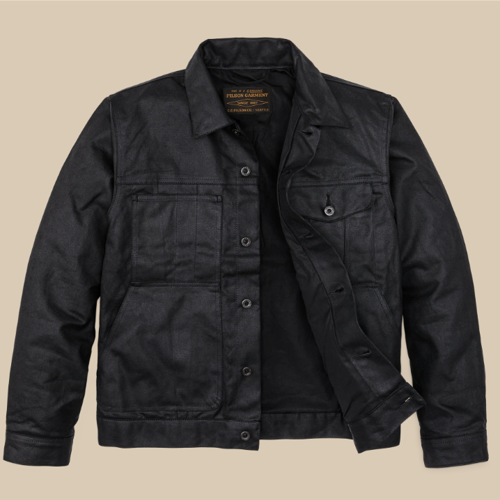 Filson Mens Short Lined Tin Cloth Cruiser Jacket