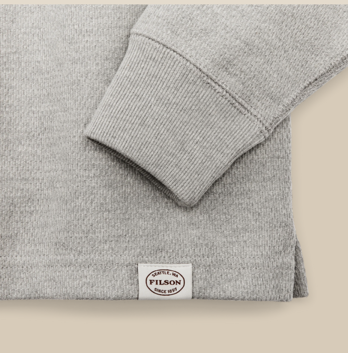 Filson Mens Thermal Crew-Light Heather Gray