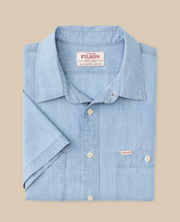Filson Mens Short Sleeve Chambray Shirt
