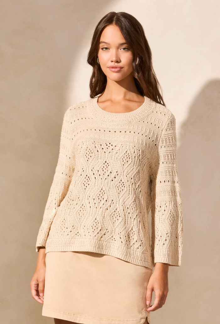 Tribal Womens 3/4 Bell Sleeve Sweater