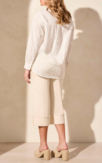 Tribal Womens Eyelet Embroidered Shirt