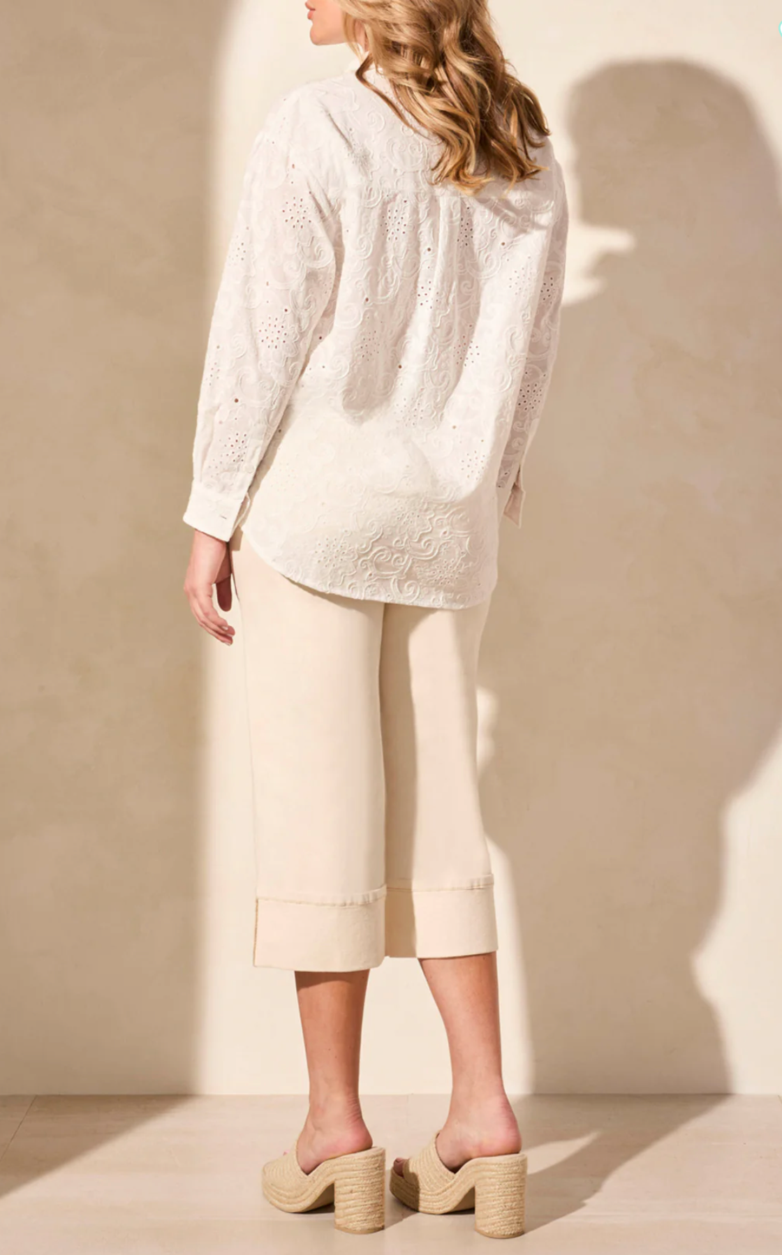 Tribal Womens Eyelet Embroidered Shirt