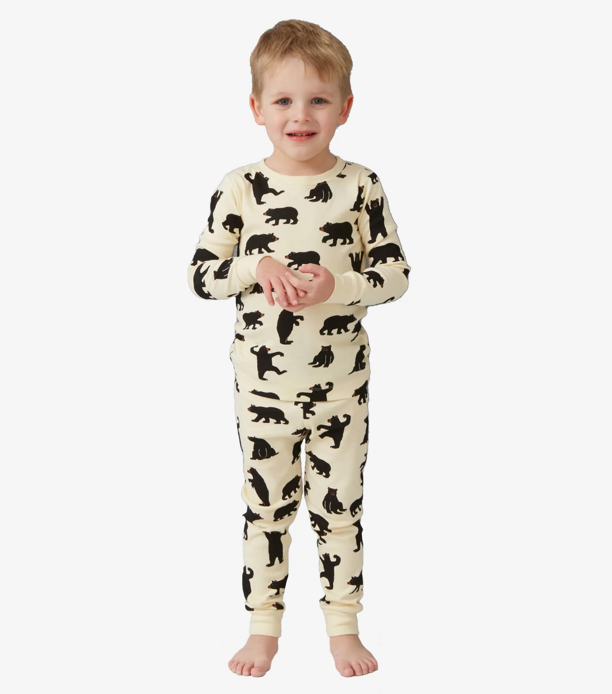 Little Blue House Kids Natural Bear Pajama Set - Bob's Outdoor