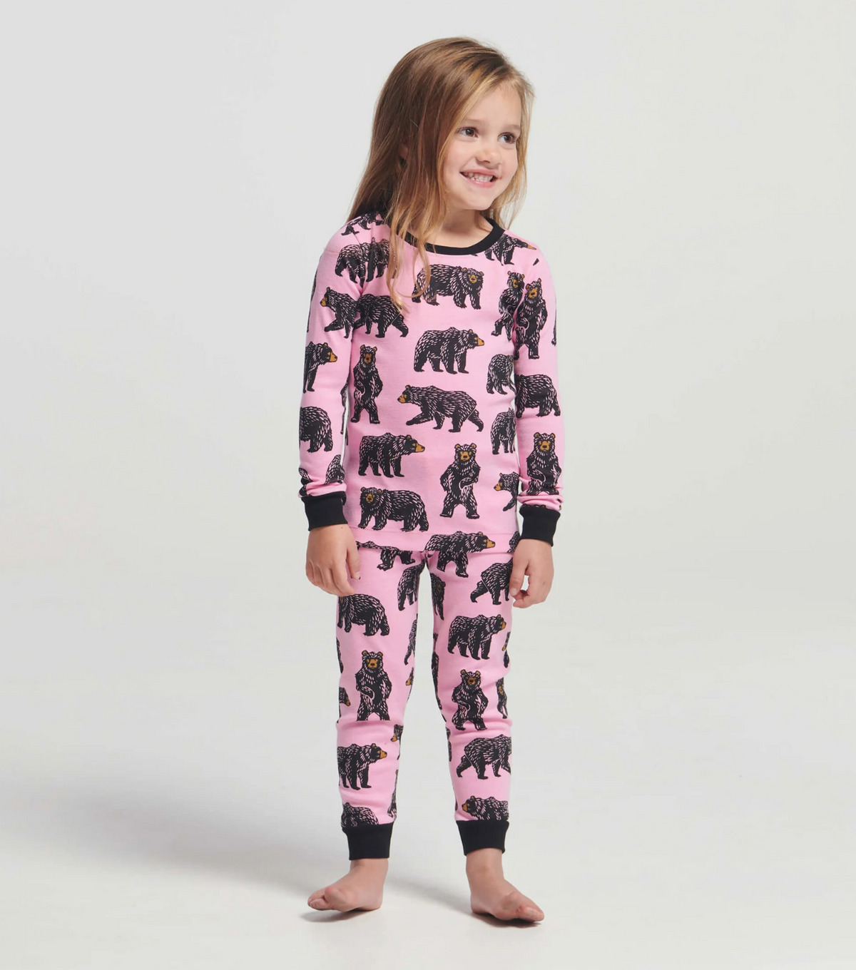 Little Blue House Kids Pink Wild Bears Pajama Set