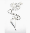 Lizou Single Silver Strand Necklace - Extra Large Heart