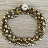Twist Style Warm Beige Crystal Long Strand Necklace
