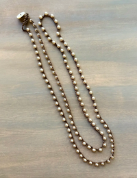 Twist Style Dainty Glass Pearl Long Strand Necklace