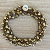 Twist Style Warm Beige Crystal Long Strand Necklace
