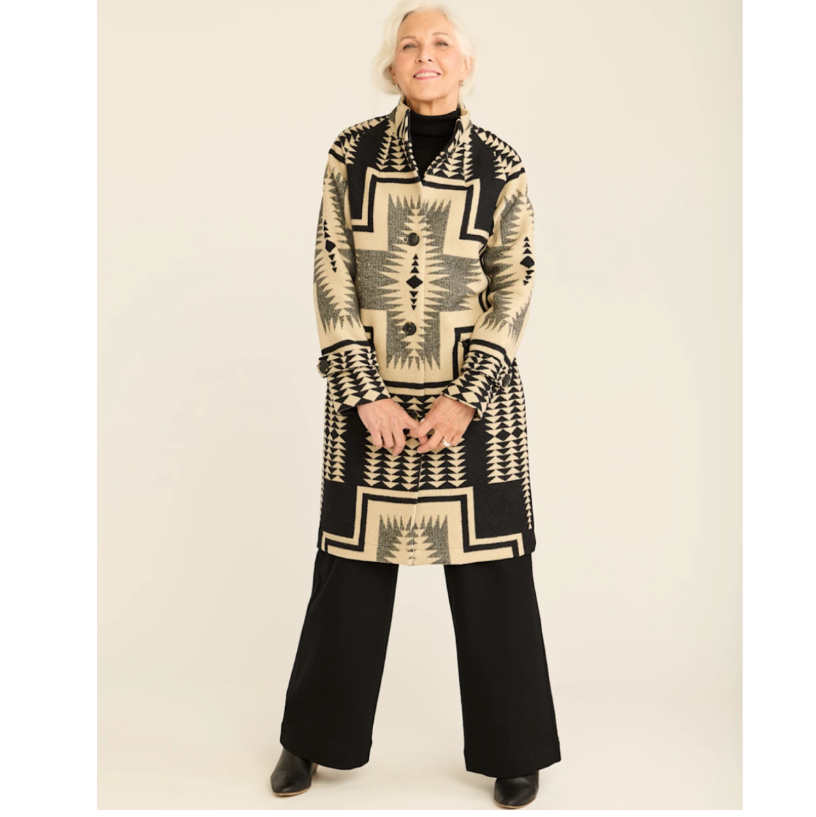 Pendleton Womens Timberline Wool Jacquard Coat