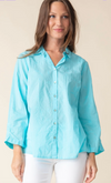 Habitat Womens Floral Embroidery Ruched Sleeve Shirt