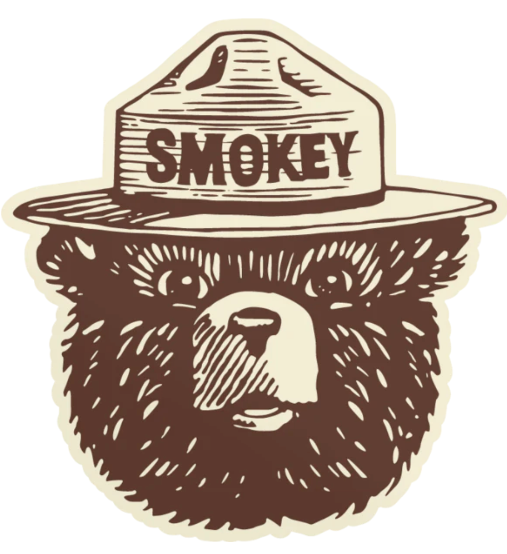 Landmark Smokey Bear Logo Sticker