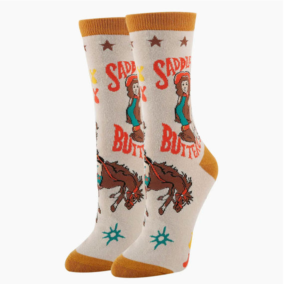 Womens Saddle Up Western Cowgirl Socks