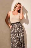 Tribal Pull-On Skirt with Pleats