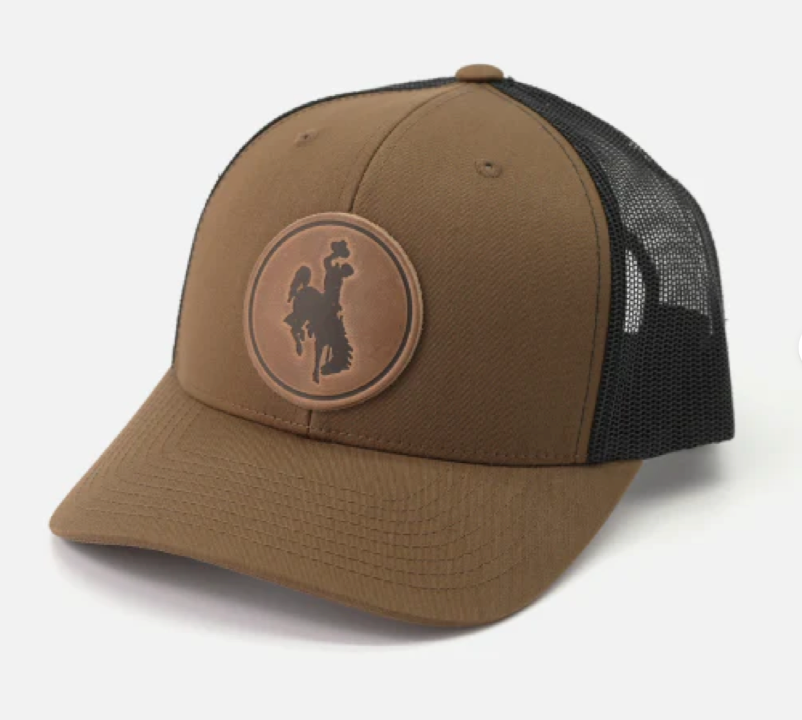Range Leather Cowboy Bronc Coyote Brown Cap