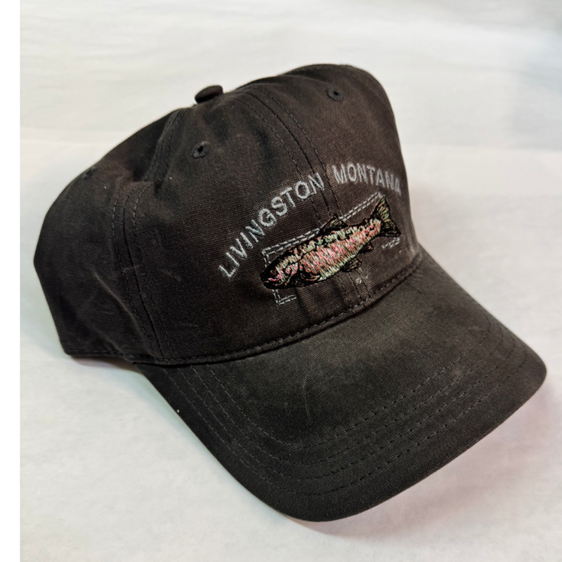 Montana Wax Finish Trout Embroidery Charcoal Cap