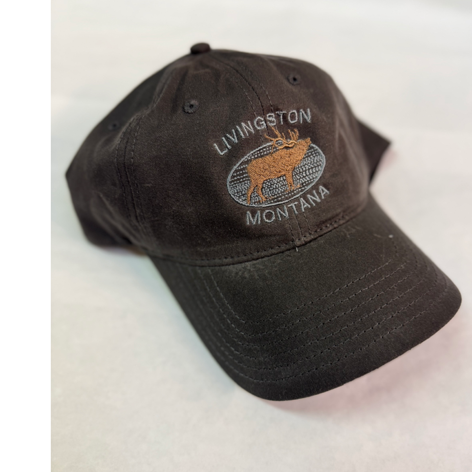 Montana Wax Finish Elk Embroidery Charcoal Cap