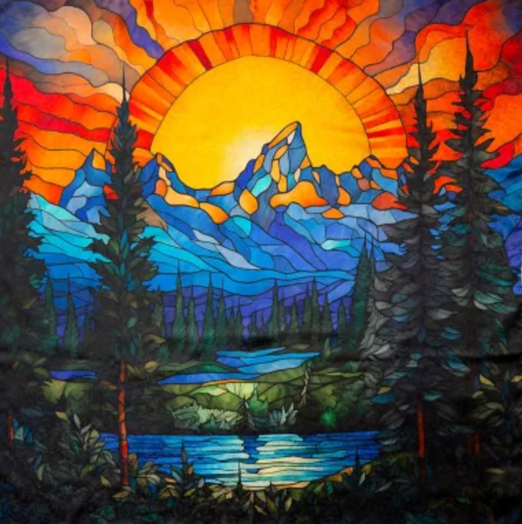 Wyoming Traders Limited Edition Teton Burst Silk Scarf