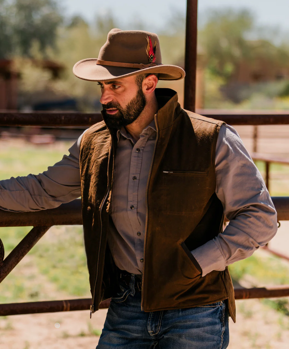 Outback Mens Sawbuck Vest - Bronze