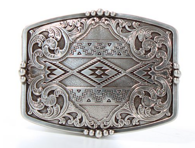 Nocona Rectangle Aztec Floral Buckle