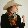 Tirzah Lane Art Tencel and Silk Scarf - Morning Chores Hen Western Cowgirl