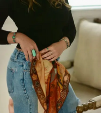 Tirzah Lane Art Tencel and Silk Scarf - Round Up Western Cowgirl