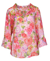 Tianello Womens Mosiac Georgette Emily Blouse