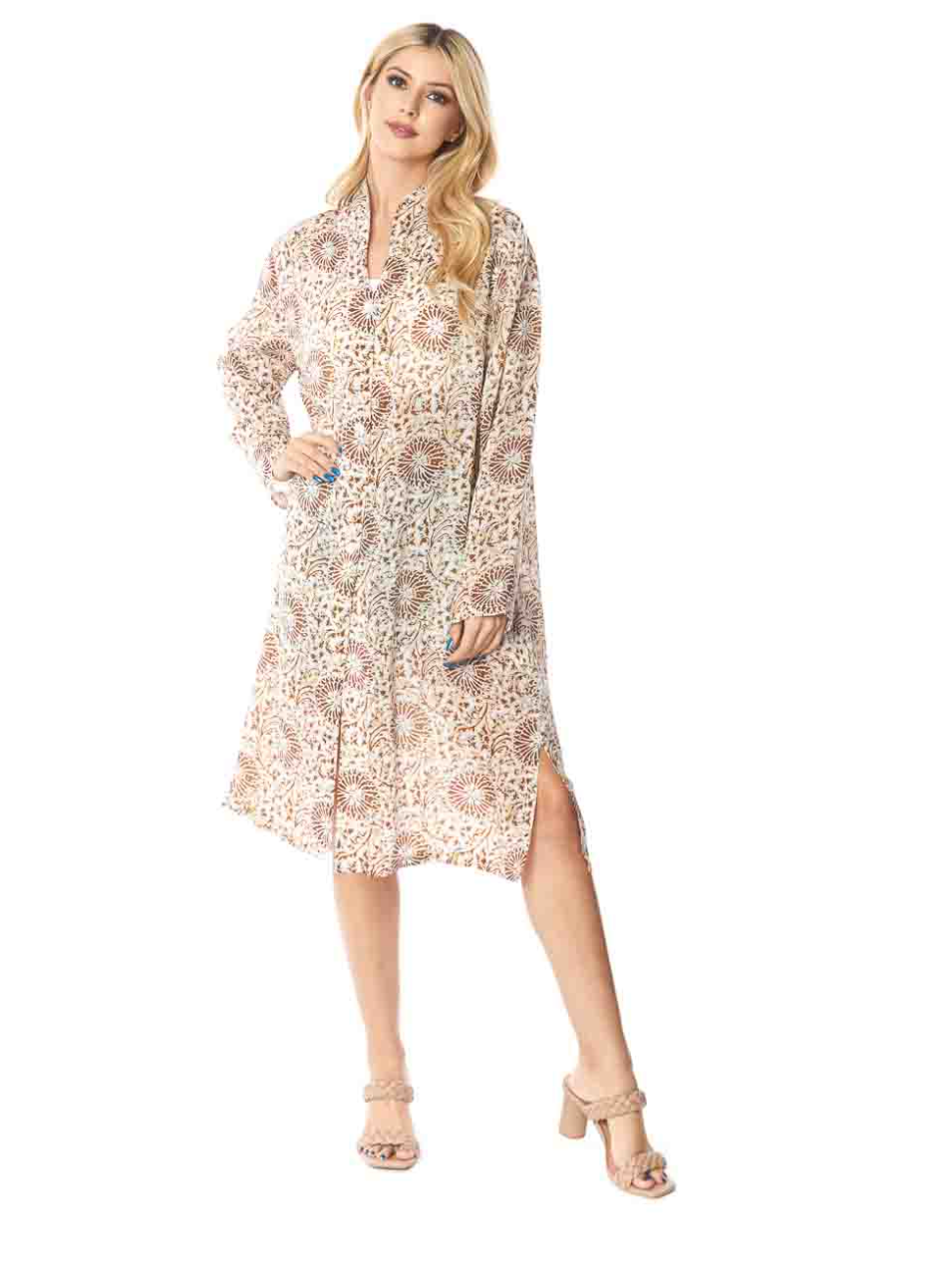 Tianello Womens Sueded Cupro Medallion Selena Duster