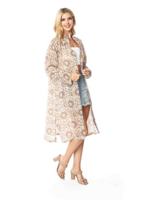 Tianello Womens Sueded Cupro Medallion Selena Duster