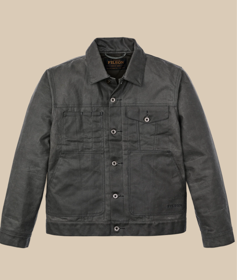 Filson Mens Short Lined Tin Cloth Cruiser Jacket