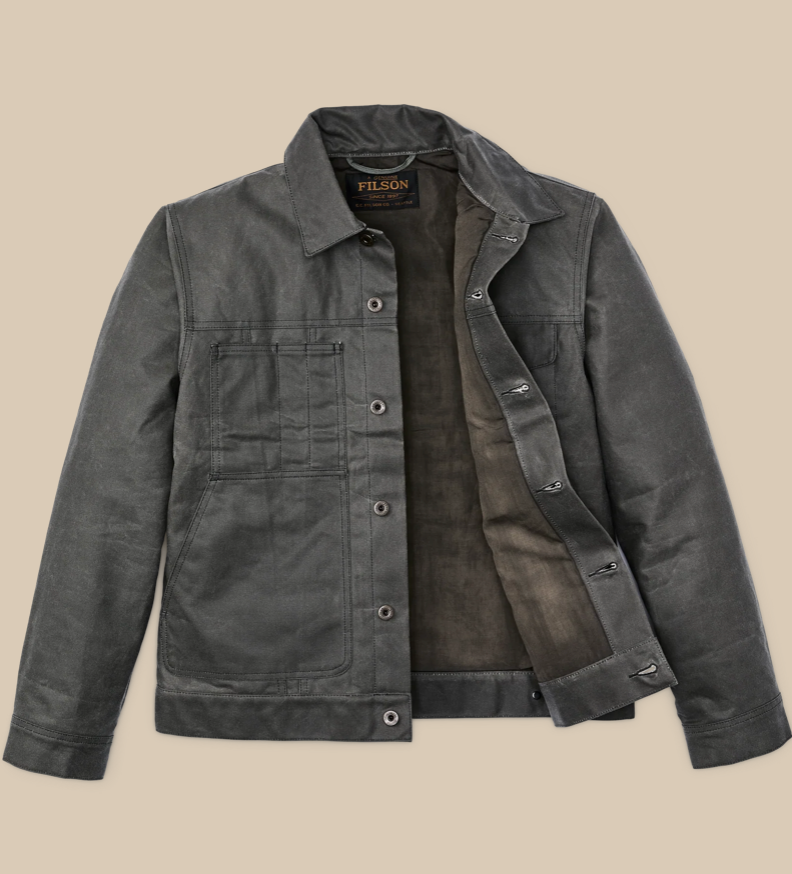 Filson Mens Short Lined Tin Cloth Cruiser Jacket
