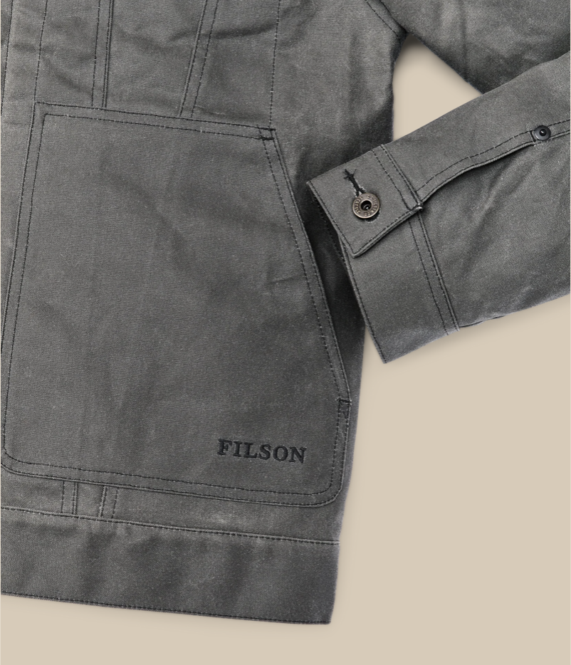 Filson Mens Short Lined Tin Cloth Cruiser Jacket