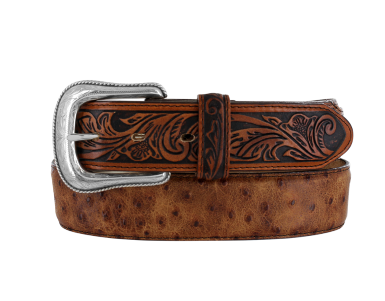 Mens Rustic Ostrich Belt