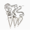 Lizou Silver Convertible Double Strand Elongated Heart Convertible