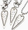 Lizou Silver Convertible Double Strand Elongated Heart Convertible