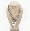 Lizou Simple Silver Convertible Heart Necklace