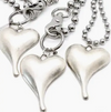 Lizou Simple Silver Convertible Heart Necklace