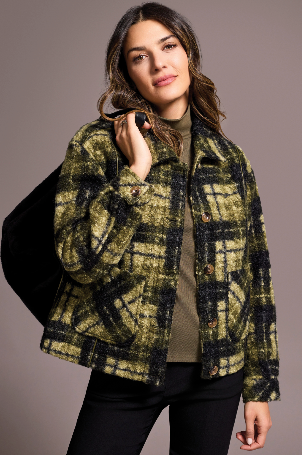 Tribal Womens Button Front Jacket W/Lining
