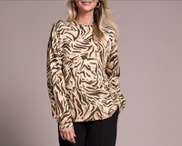 Tribal Womens LS Funnel Neck Sweater