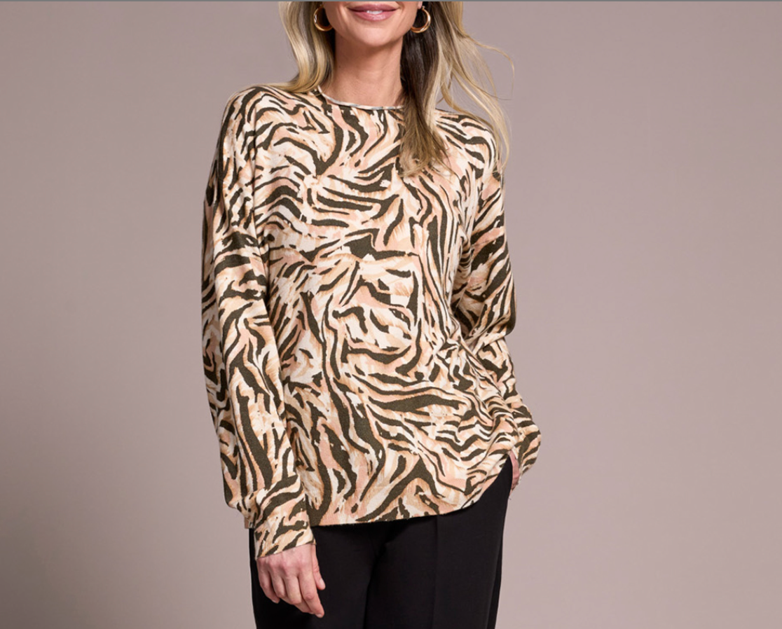 Tribal Womens LS Funnel Neck Sweater