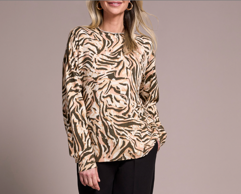 Tribal Womens LS Funnel Neck Sweater