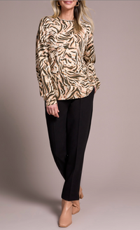 Tribal Womens LS Funnel Neck Sweater