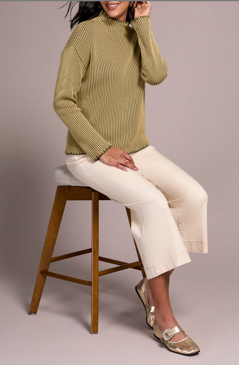 Tribal Womens LS Funnel Neck Sweater
