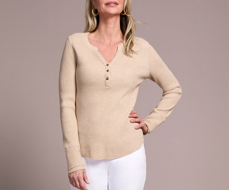 Tribal Womens Henley Top with Buttons