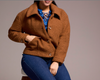 Tribal Womens Button Front Boucle Jacket