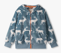 Hatley Elk Fuzzy Feece Zip-Up Hoodie