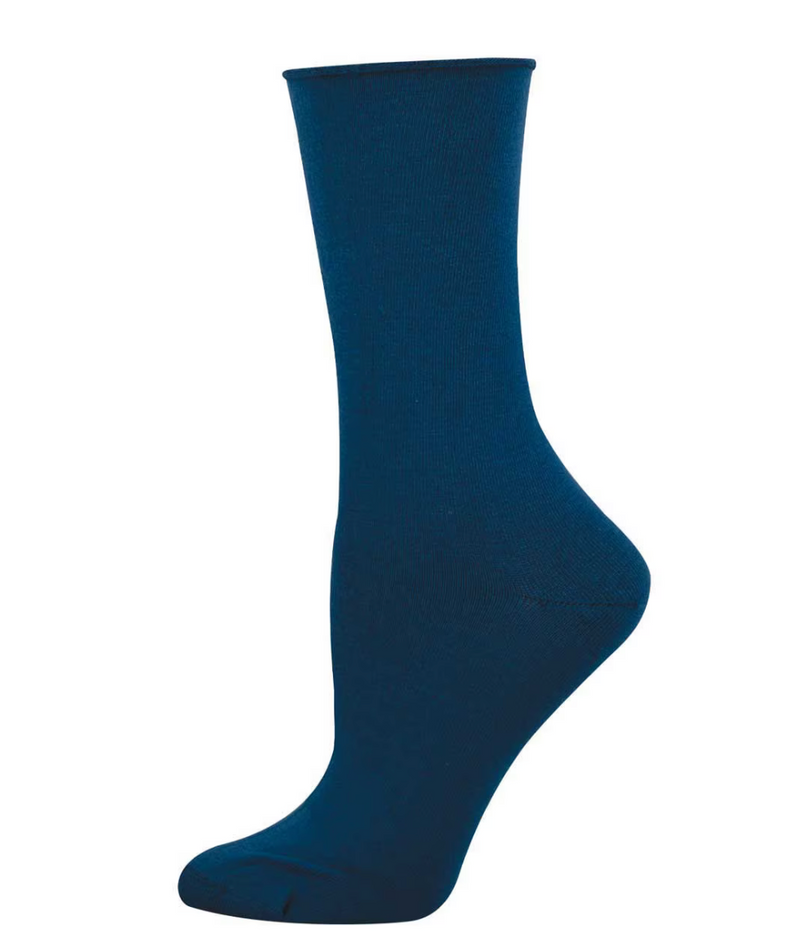 Socksmith Womens Bamboo Roll Top Socks - Blue