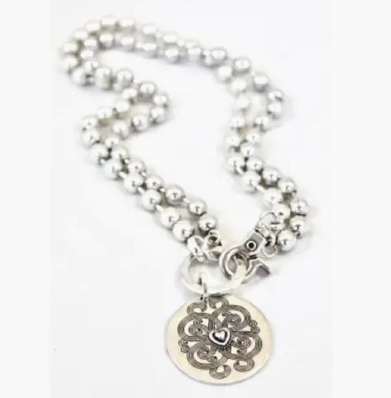 Lizou Heart Convertible with Heart Disc Necklace