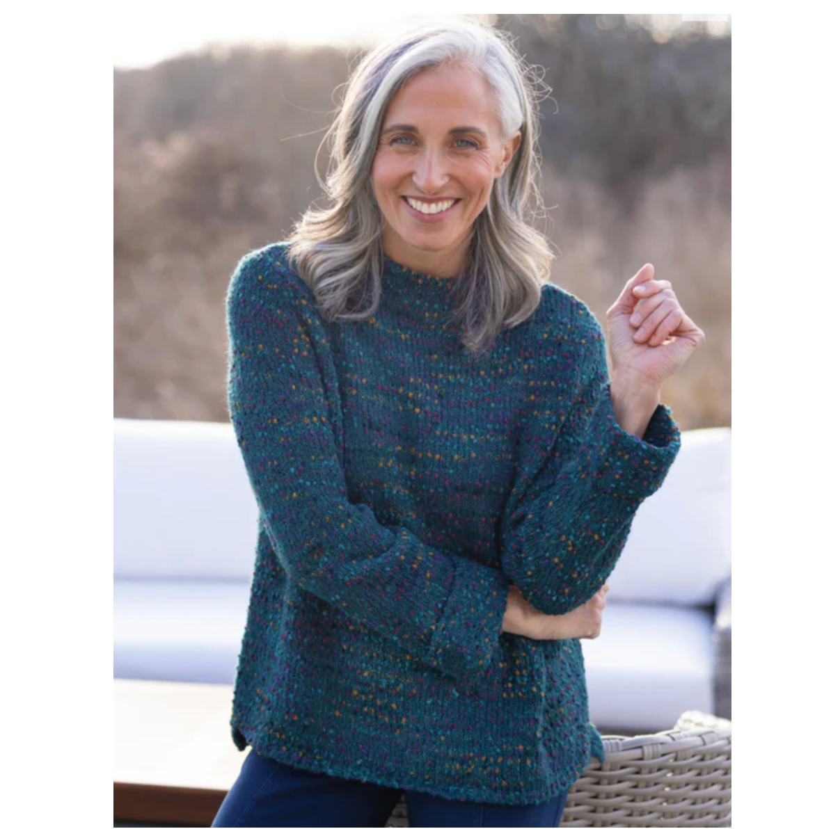 Habitat Womens Confetti Funnel Neck Sweater