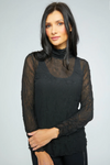 Habitat Olivia Womens Crinkle Mesh Ruched Turtleneck